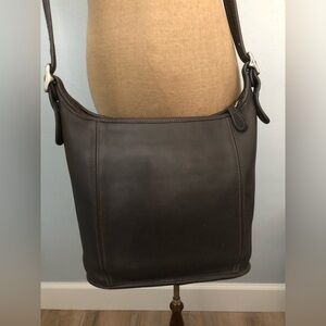 COACH Bleeker Brown Leather Bucket - Feeder Crossbody Shoulder Bag - Handbag